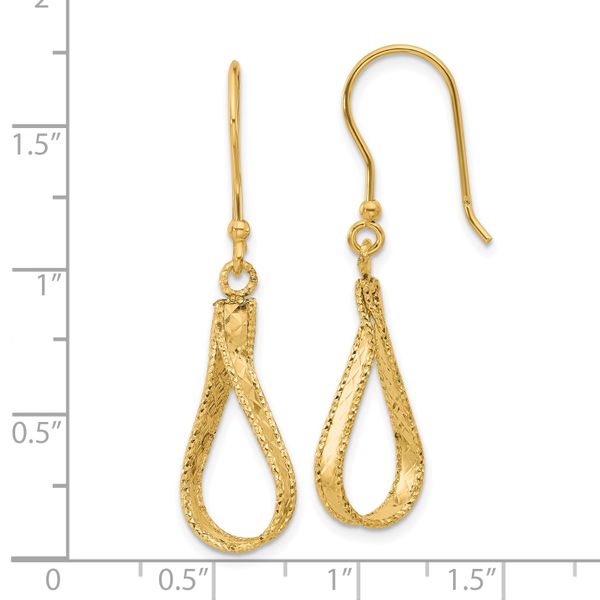 Leslie's 14K Polished and Diamond-cut Dangle Earrings - Image 4