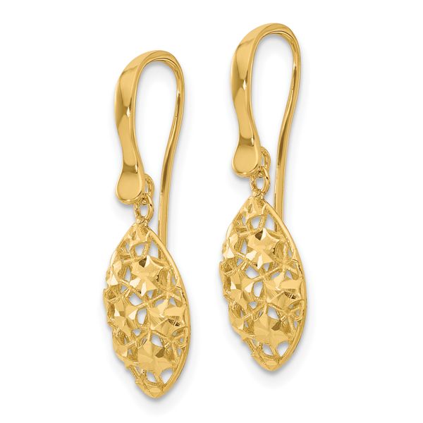 Leslie's 14k Polished D/C Shepherd Hook Dangle Earrings - Image 2