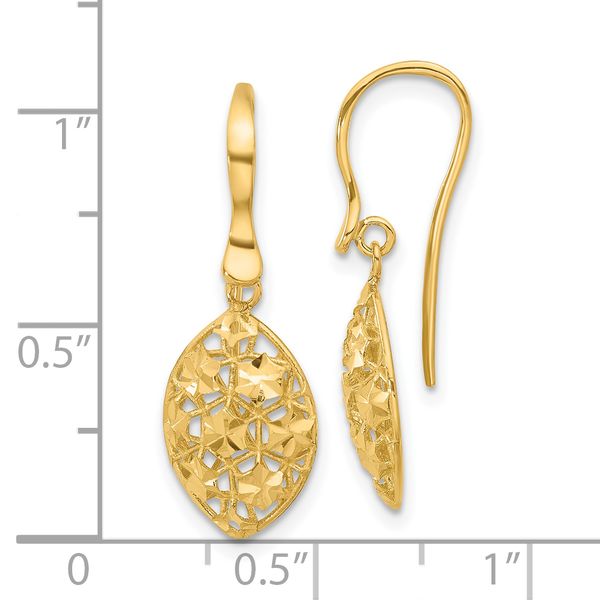 Leslie's 14k Polished D/C Shepherd Hook Dangle Earrings - Image 4