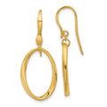 Leslie's 14k Polished Oval Shepherd Hook Dangle Earrings