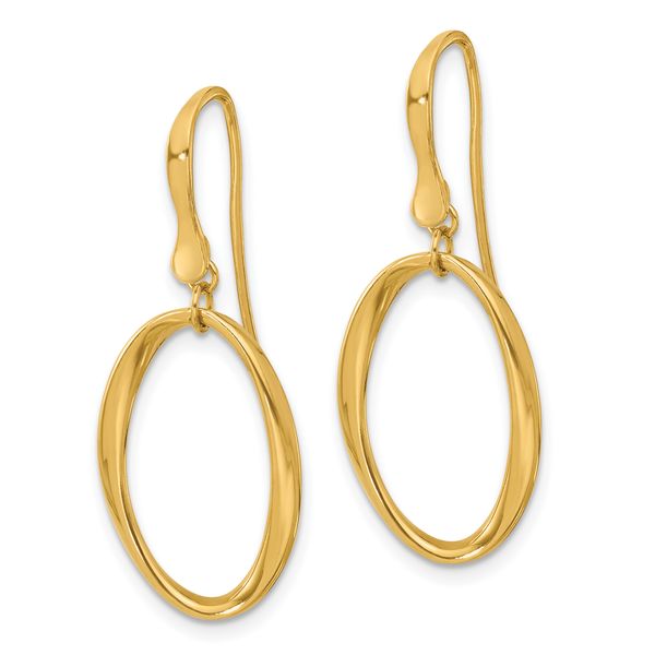 Leslie's 14k Polished Oval Shepherd Hook Dangle Earrings - Image 2