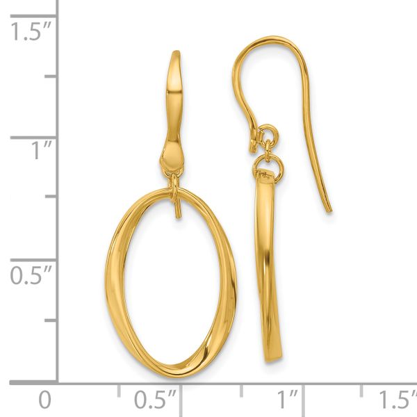 Leslie's 14k Polished Oval Shepherd Hook Dangle Earrings - Image 4