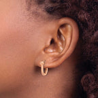 Leslie's 14K Rose Gold Polished Hinged Hoop Earrings - Image 3