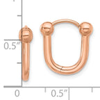 Leslie's 14K Rose Gold Polished Hinged Hoop Earrings - Image 4