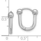 Leslie's 14K White Gold Polished Hinged Hoop Earrings - Image 4