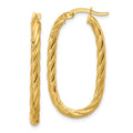 Leslie's 14K Polished Twisted Oval Hoop Earrings