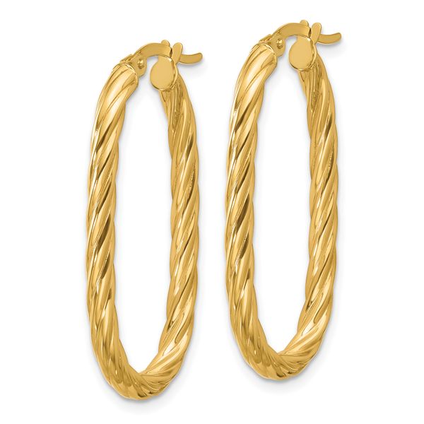 Leslie's 14K Polished Twisted Oval Hoop Earrings - Image 2