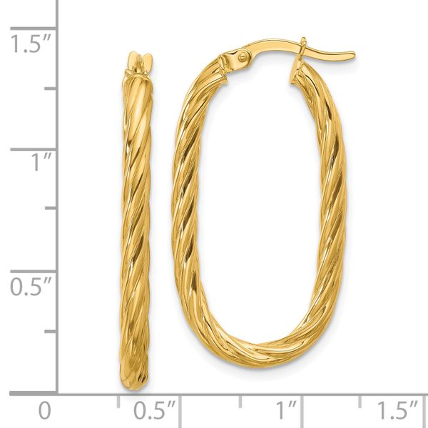 Leslie's 14K Polished Twisted Oval Hoop Earrings - Image 4