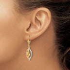 Leslie's 14K Tri-Color Polished Dangle Leverback Earrings - Image 3