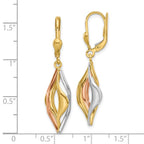 Leslie's 14K Tri-Color Polished Dangle Leverback Earrings - Image 4
