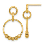 Leslie's 14K Polished and Diamond-cut Dangle Post Earrings