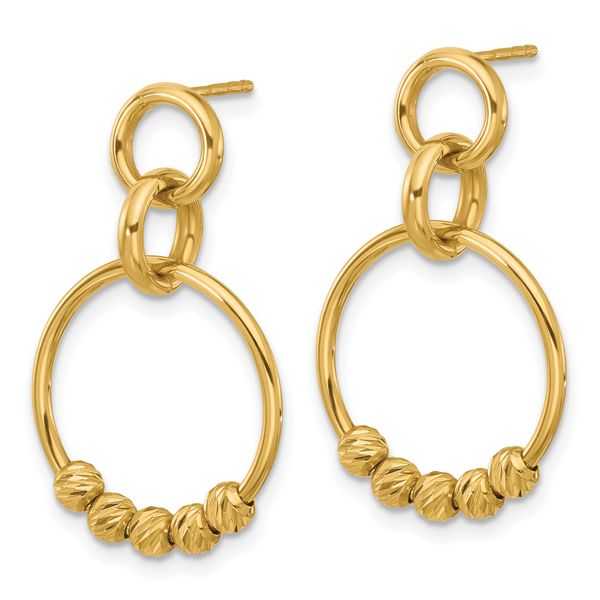Leslie's 14K Polished and Diamond-cut Dangle Post Earrings - Image 2
