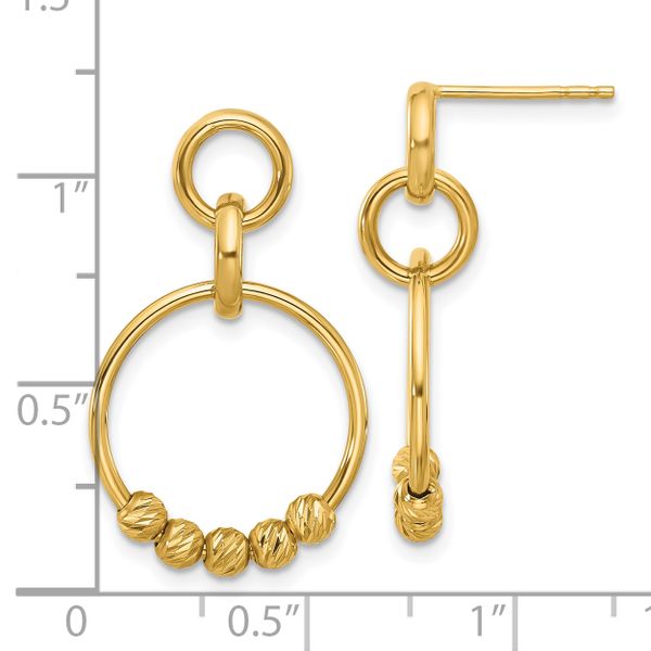 Leslie's 14K Polished and Diamond-cut Dangle Post Earrings - Image 4