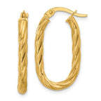 Leslie's 14K Polished Twisted Oval Hoop Earrings