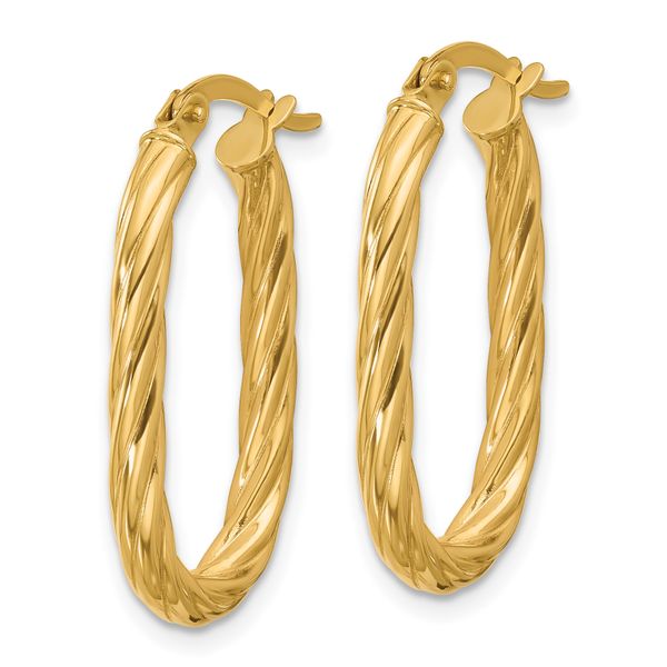 Leslie's 14K Polished Twisted Oval Hoop Earrings - Image 2