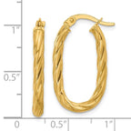 Leslie's 14K Polished Twisted Oval Hoop Earrings - Image 4