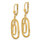 Leslie's 14K Polished Ovals Dangle Leverback Earrings - Image 2