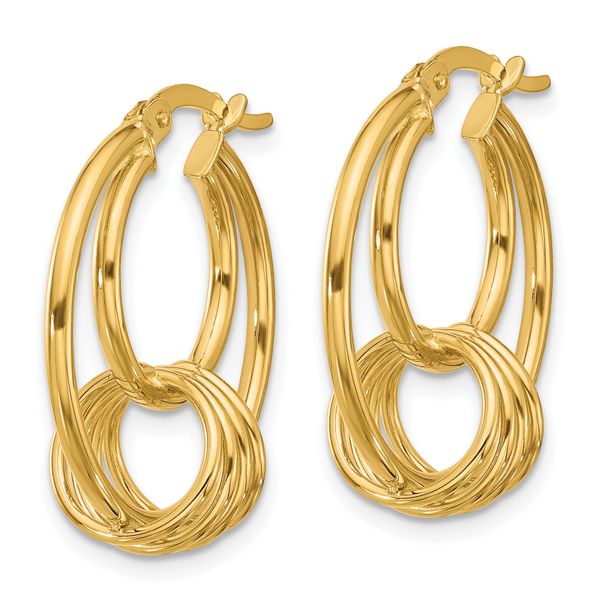 Leslie's 14K Polished Fancy Hoop Earrings - Image 2