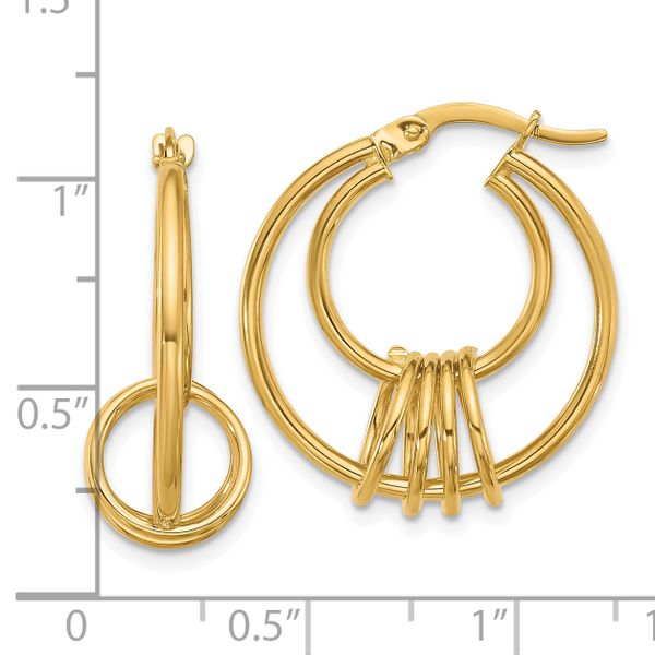 Leslie's 14K Polished Fancy Hoop Earrings - Image 4
