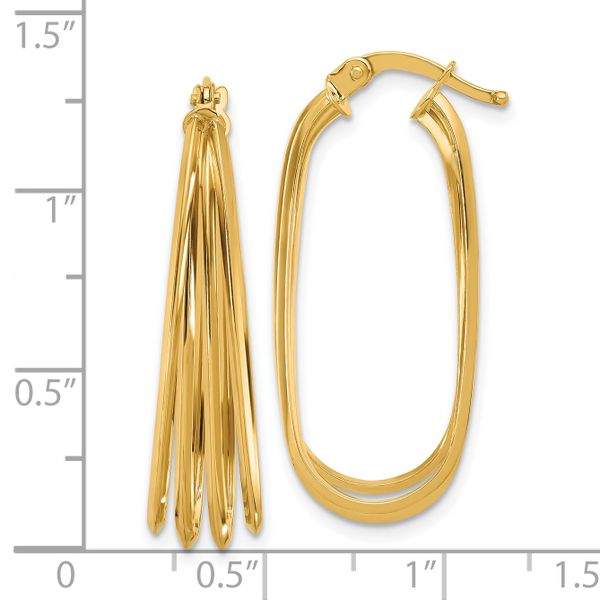 Leslie's 14K Polished Oval Hoop Earrings - Image 4