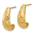 Leslie's 14K Polished and Diamond-cut J-Hoop Earrings - Image 2