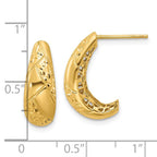 Leslie's 14K Polished and Diamond-cut J-Hoop Earrings - Image 4