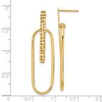 Leslie's 14K Polished and Diamond-cut Oval Dangle Post Earrings - Image 4
