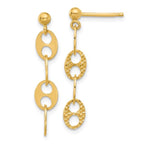 Leslie's 14K Polished and Textured Fancy Link Dangle Earrings