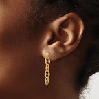 Leslie's 14K Polished and Textured Fancy Link Dangle Earrings - Image 3