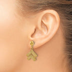 Leslie's 14K Polished and Textured Fancy Dangle Post Earrings - Image 3