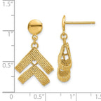 Leslie's 14K Polished and Textured Fancy Dangle Post Earrings - Image 4