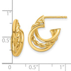 Leslie's 14K Polished Twisted J-Hoop Post Earrings - Image 4
