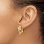 Leslie's 14K Polished Crystal J-Hoop Post Earrings - Image 3