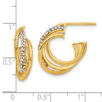 Leslie's 14K Polished Crystal J-Hoop Post Earrings - Image 4