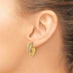 Leslie's 14K Polished Crystal J-Hoop Post Earrings - Image 3