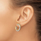 Leslie's 14K W/White Rhodium Polished and Twisted Post Earrings - Image 3