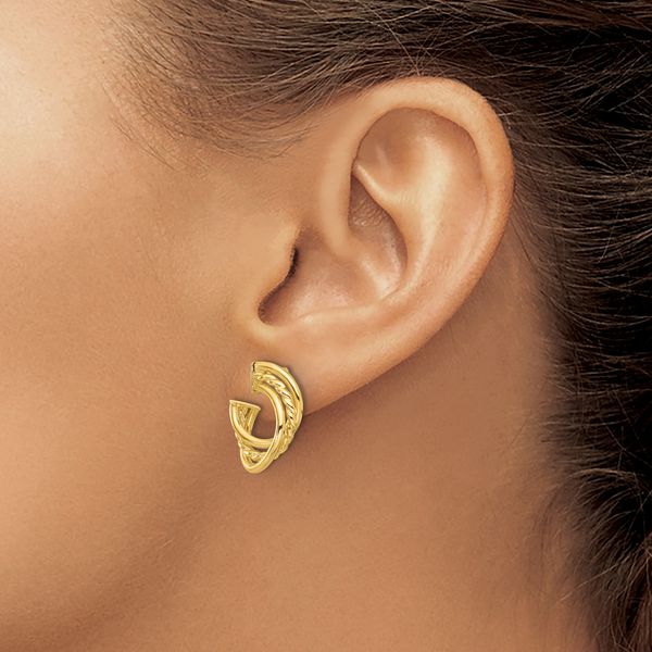 Leslie's 14K Polished and Twisted Post Earrings - Image 3