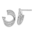 Leslie's 14K w/Wht RH-plating Polished and Twisted Post Earrings