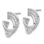 Leslie's 14K w/Wht RH-plating Polished and Twisted Post Earrings - Image 2