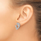 Leslie's 14K w/Wht RH-plating Polished and Twisted Post Earrings - Image 3