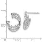 Leslie's 14K w/Wht RH-plating Polished and Twisted Post Earrings - Image 4