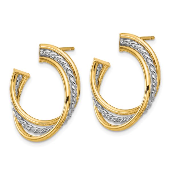 Leslie's 14K w/White Rhodium Polished and Post Earrings - Image 2