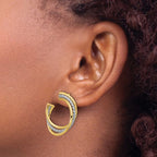 Leslie's 14K w/White Rhodium Polished and Post Earrings - Image 3