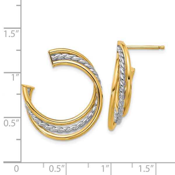 Leslie's 14K w/White Rhodium Polished and Post Earrings - Image 4