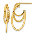 Leslie's 14K Polished and Twisted Oval J-Hoop Post Earrings