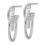 Leslie's 14K w/White RH-plating Polish/ Twisted Oval J-Hoop Earrings - Image 2