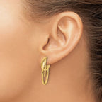 Leslie's 14K Polished and Twisted Oval J-Hoop Post Earrings - Image 3