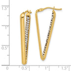 Leslie's 14K Polished with Crystal Triangle Hoop Earrings - Image 4