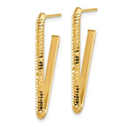 Leslie's 14K Polished and Diamond-cut Triangle J-Hoop Post Earrings - Image 2
