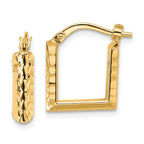 Leslie's 14K Polished and Diamond-cut Square Hoop Earrings